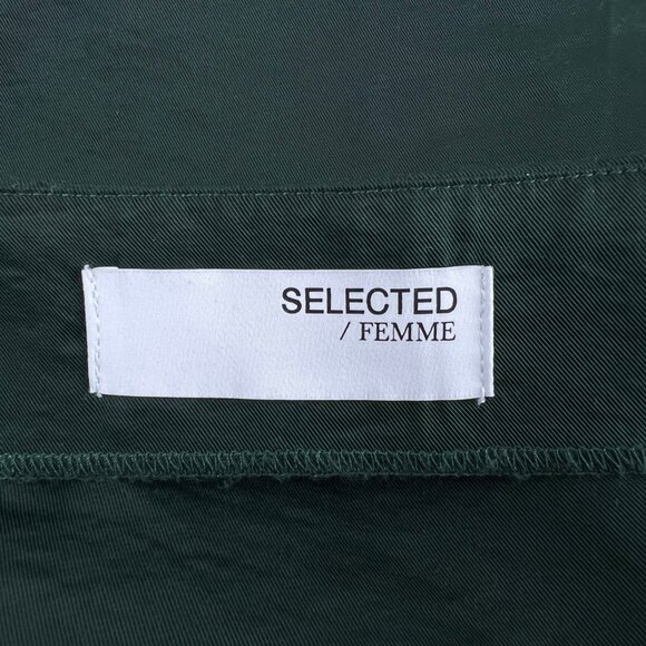 New SELECTED Femme Asymmetrical High Rise Midi Skirt Flowy Fall Winter Christmas - Picture 6 of 11